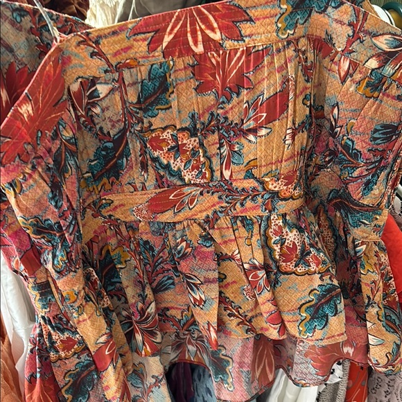 Ulla Johnson Floral Silk Cut Out Top - Multicolor Blouse size 8 - Picture 7 of 8